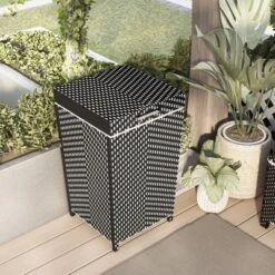 2pc Maksville Outdoor Aluminum Storage Bench & Trash Can - MiBasics -Crosley Sales Store GUEST 37f92f8c 852a 4521 b8f0 b0b9f76b7a2e