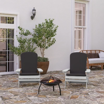 Merrick Lane Set Of 2 Weather Resistant Folding Adirondack Patio Chairs With Vertical Lattice Backs And Comfort Foam Cushions 1 Merrick Lane Set Of 2 Weather Resistant Folding Adirondack Patio Chairs With Vertical Lattice Backs And Comfort Foam Cushions