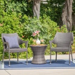 Mirage 3pc Wicker Stacking Chair Chat Set - Christopher Knight Home -Crosley Sales Store GUEST 386a6ef5 9296 4963 b1dc 8513250c05fc