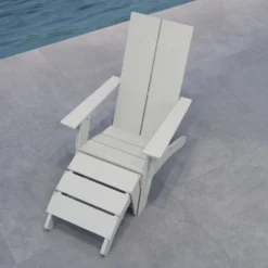 Merrick Lane Modern All-Weather Poly Resin Wood Adirondack Ottoman Foot Rest -Crosley Sales Store GUEST 389b9ce0 2544 4335 9a47 a68b1eb584f7