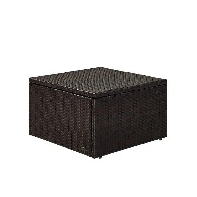 Palm Harbor Outdoor Wicker Ottoman - Sand - Crosley 6 Palm Harbor Outdoor Wicker Ottoman - Sand - Crosley - Image 6