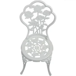Sunnydaze Decor Sunnydaze Flower Design Cast Aluminum Bistro Set With Cast Iron Legs, White, 3pc -Crosley Sales Store GUEST 3a41d836 c5e0 4bfe 8ec9 6ee73213d514