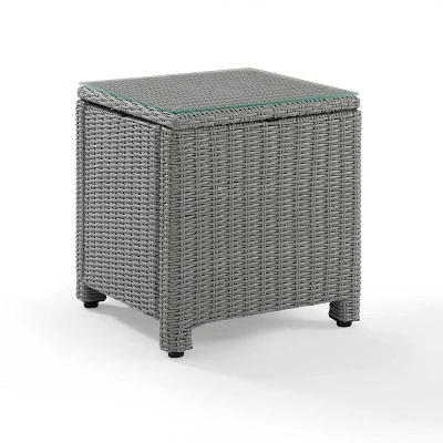 Bradenton Outdoor Wicker Glass Top Side Table - Crosley 2 Bradenton Outdoor Wicker Glass Top Side Table - Crosley - Image 2