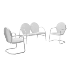Griffith 3pc Outdoor Seating Set - White - Crosley -Crosley Sales Store GUEST 3a8670c0 64f6 4b3f 8b9c 11d0f27ee878