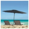 7.5' X 7.5' UV And Wind Resistant Beach/Patio Umbrella Black - CorLiving