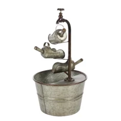 28" X 15" Farmhouse Metal Fountain Gray - Olivia & May -Crosley Sales Store GUEST 3d6cdf4a 8b18 4383 b88a 5385974c4edc