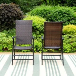2pk Outdoor Wicker Dining Chairs With Aluminum Frame - Captiva Designs -Crosley Sales Store GUEST 3de29a56 a43e 49e2 bb14 c04b21703368