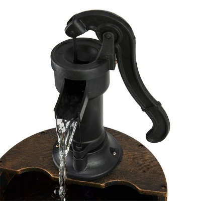 40" Three Tier Pump And Barrels Fountain Brown - Alpine Corporation 6 40" Three Tier Pump And Barrels Fountain Brown - Alpine Corporation - Image 6