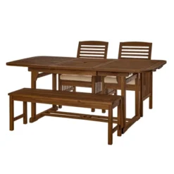 New Release 1 Ravenscroft 4pc Extendable Acacia Wood Outdoor Dining Set - Saracina Home