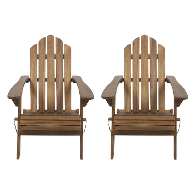 2pk Hazel Outdoor Acacia Wood Foldable Adirondack Chairs - Christopher Knight Home 8 2pk Hazel Outdoor Acacia Wood Foldable Adirondack Chairs - Christopher Knight Home - Image 8
