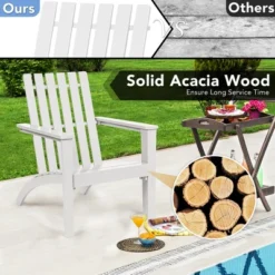 Costway 2PCS Patio Adirondack Chair Side Table Set Solid Wood Garden Deck White 11 Costway 2PCS Patio Adirondack Chair Side Table Set Solid Wood Garden Deck White -Crosley Sales Store GUEST 3fbe2966 d89d 456d b7bb f431ae2c0b47