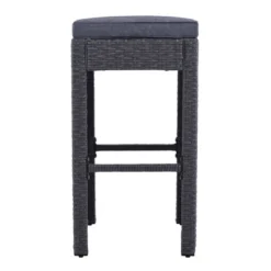 5pc Outdoor Rattan Bar Set With Stools & Cushions- Gray - WELLFOR -Crosley Sales Store GUEST 3fbfd465 6789 46d3 a68c 83e2c2a95f73