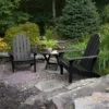 Westport 3pc Set With Adirondack Chairs & Folding Side Table - Black - Highwood