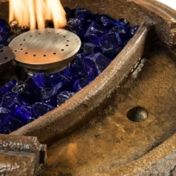 Teamson Home Outdoor 22 Inch Water Fountain Pot With Fire Pit And Fire Glass, Brown -Crosley Sales Store GUEST 3ff9b4bf 0529 4b28 bcf4 ff0157cab787