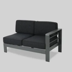 Cape Coral 5pc Aluminum Sofa Set With Cushions - Dark Gray - Christopher Knight Home -Crosley Sales Store GUEST 3ff9cb17 d49f 4325 9c89 d26b04c72747