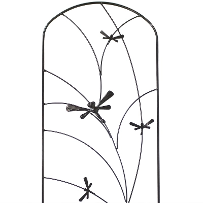 Sunnydaze Decorative Steel Metal Dragonfly Delight Design Garden Trellis - 55.75" H - Black - 2-Pack 3 Sunnydaze Decorative Steel Metal Dragonfly Delight Design Garden Trellis - 55.75" H - Black - 2-Pack - Image 3
