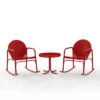 Griffith 3pc Outdoor Rocking Chair Set - Red - Crosley