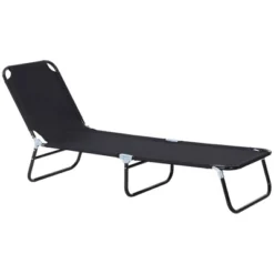 Outsunny Portable Outdoor Sun Lounger, Lightweight Folding Chaise Lounge Chair W/ 5-Position Adjustable Backrest For Beach, Poolside And Patio -Crosley Sales Store GUEST 42698056 0e3c 45e6 81c5 70215ad810e3