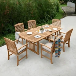 7pc Rowlette Teak Patio Dining Set With Cushion - Cambridge Casual 16 7pc Rowlette Teak Patio Dining Set With Cushion - Cambridge Casual -Crosley Sales Store GUEST 43991d19 6820 488a bb5e 03ade656b5cf