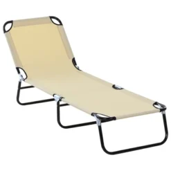 Outsunny Portable Outdoor Sun Lounger, Lightweight Folding Chaise Lounge Chair W/ 5-Position Adjustable Backrest For Beach, Poolside And Patio -Crosley Sales Store GUEST 43c1564b f328 42c8 bd91 c3537393c255