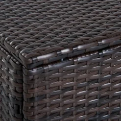 Outsunny 2 Pc 20" Outdoor PE Rattan Wicker Ottoman, Fade-Resistant Patio Footrest With Soft Cushion, Steel Frame, Dark Brown, White -Crosley Sales Store GUEST 43ed4aff 980e 4220 8d1b c2fcdee67818