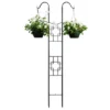 Achla Designs 83.5" Square-on-Square Modern Double Pole Iron Garden Trellis Graphite Powder Coat Finish