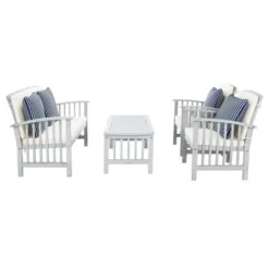 Rocklin 4pc Living Set - Gray/Beige/Navy - Safavieh -Crosley Sales Store GUEST 45337dd6 251b 4b3c 906c 8c31528fdacd