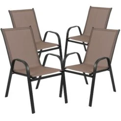 Emma And Oliver Three Piece Patio Table Set With Round Metal Frame Table With Tempered Glass Top And Two Flex Comfort Stacking Chairs -Crosley Sales Store GUEST 459c04b1 1edd 452b ae1d e582f9af82be