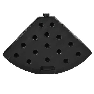 Outsunny 4-Piece 150lb Cantilever Patio Umbrella Base Weights For Offset Hanging Umbrella, Fasteners, Wicker-like HDPE Water Or Sand Weights, Black 5 Outsunny 4-Piece 150lb Cantilever Patio Umbrella Base Weights For Offset Hanging Umbrella, Fasteners, Wicker-like HDPE Water Or Sand Weights, Black - Image 5