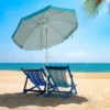 6.5' X 6.5' Portable Sunshade Beach Umbrellas With Tilt Aluminum Pole And Carrying Bag - Wellfor