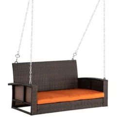 Outsunny 2-Person Wicker Hanging Porch Swing Bench Outdoor Chair With Cushions -Crosley Sales Store GUEST 4667f610 7b4a 4283 a14d ac5c9f337afc