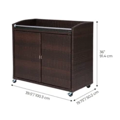 Teamson Home 39.5" Veronica Rolling Outdoor PE Rattan Bar Cart With Storage, Brown 13 Teamson Home 39.5" Veronica Rolling Outdoor PE Rattan Bar Cart With Storage, Brown -Crosley Sales Store GUEST 46777ecb a632 4292 a975 e8304974bacb