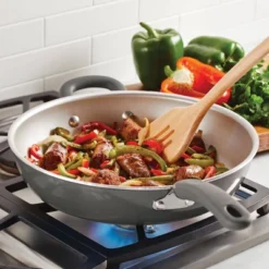Rachael Ray Create Delicious 12.5" Aluminum Nonstick Deep Skillet Gray