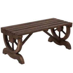 Outsunny 2-Person Garden Bench Outdoor Wagon Wheel Porch Bench For Backyard, Patio, Garden -Crosley Sales Store GUEST 4764b16a fd16 46fd bcb3 e63a689a6bce