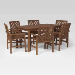 7pc Slatted Chevron Acacia Patio Dining Set - Saracina Home -Crosley Sales Store GUEST 4871da67 cad9 4005 bad1 36caadb12835