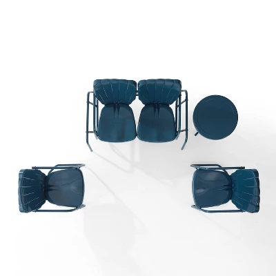 Ridgeland 4pc Outdoor Metal Conversation Set - Navy - Crosley 5 Ridgeland 4pc Outdoor Metal Conversation Set - Navy - Crosley - Image 5