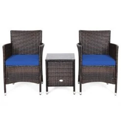 Tangkula 3-Piece Patio Wicker Rattan Furniture Set Conversation Sofa Set With Coffee Table Navy 9 Tangkula 3-Piece Patio Wicker Rattan Furniture Set Conversation Sofa Set With Coffee Table Navy -Crosley Sales Store GUEST 48f0f842 55e2 4be1 9c83 5833283a3a6c