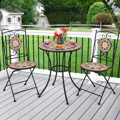 3pcs Patio Bistro Set Outdoor Patio Conversation Furniture Folding Dining Garden 9 3pcs Patio Bistro Set Outdoor Patio Conversation Furniture Folding Dining Garden - Image 9