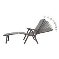 3pc Outdoor Set With Aluminum Adjustable Chaise Lounge & Table Set - Black/Gray - Crestlive Products -Crosley Sales Store GUEST 49be1c4e ea21 4e23 8623 8d347749a3a3