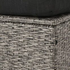 Puerta 2pk Outdoor Wicker Ottomans With Cushions - Black/Dark Gray - Christopher Knight Home -Crosley Sales Store GUEST 4a0d64f8 ede3 4afb 8fcd 19ca9987a407