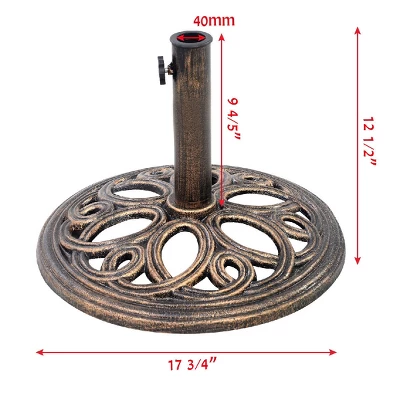 Tangkula 18"Round Umbrella Base Stand Cast Iron Heavy Duty 23lbs 5 Tangkula 18"Round Umbrella Base Stand Cast Iron Heavy Duty 23lbs - Image 5