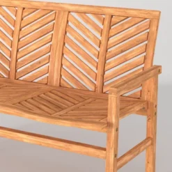 Slatted Chevron Acacia Wood Patio Loveseat – Saracina Home -Crosley Sales Store GUEST 4a574b41 46e1 4ef8 8a5b ab916811f1ac