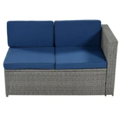 9pc Wicker Patio Conversation Set With Cushions - Blue - GODEER -Crosley Sales Store GUEST 4aaa748c c22f 41e4 89c4 a5dab4cefc02