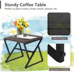 Costway 3PCS Patio Rattan Wicker Rocking Chairs Table Bistro Set Cushioned Rocker Garden -Crosley Sales Store GUEST 4adb7de7 8bb2 4c96 9e5a b7da47186322