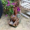24" Vintage Red Water Pump With Wheelbarrow Fountain Small - Alpine Corporation