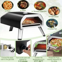 Costway Outdoor Gas Pizza Oven Portable Propane Pizza Stove With Oven Cover Pizza Stone -Crosley Sales Store GUEST 4b559b39 a61f 4861 9a86 200467807130