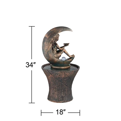 John Timberland Crescent Moon Modern Bubbler Outdoor Floor Water Fountain With LED Light 34" For Yard Garden Patio Home Deck Porch Exterior Balcony 8 John Timberland Crescent Moon Modern Bubbler Outdoor Floor Water Fountain With LED Light 34" For Yard Garden Patio Home Deck Porch Exterior Balcony - Image 8