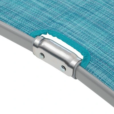 3pc Outdoor Aluminum Folding Adjustable Chaise Lounge Chair And Table Set Blue - Crestlive Products 5 3pc Outdoor Aluminum Folding Adjustable Chaise Lounge Chair And Table Set Blue - Crestlive Products - Image 5