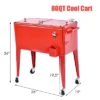 Costway Red Outdoor Patio 80 Quart Cooler Cart Ice Beer Beverage Chest Party Portable