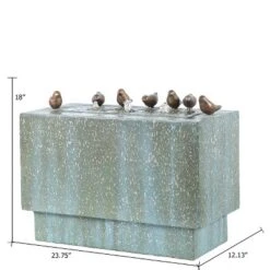 LuxenHome Patina Resin Rectangular Bubbler Outdoor Fountain With LED Lights And Bronze Birds -Crosley Sales Store GUEST 4cbe0096 8fbf 4eb3 8621 34c7c8623b86
